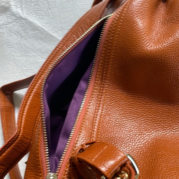 Leather Backpack Drawstring Cognac Zenith Bag - Picture 12 of 12